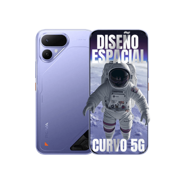TELEFONO CELULAR TECNO POVA Curve 2 5G LK7K, 6.78" FHD 144Hz Curva Amoled, MediaTek Dimensity 7100, 256GB, RAM 8GB, Purple