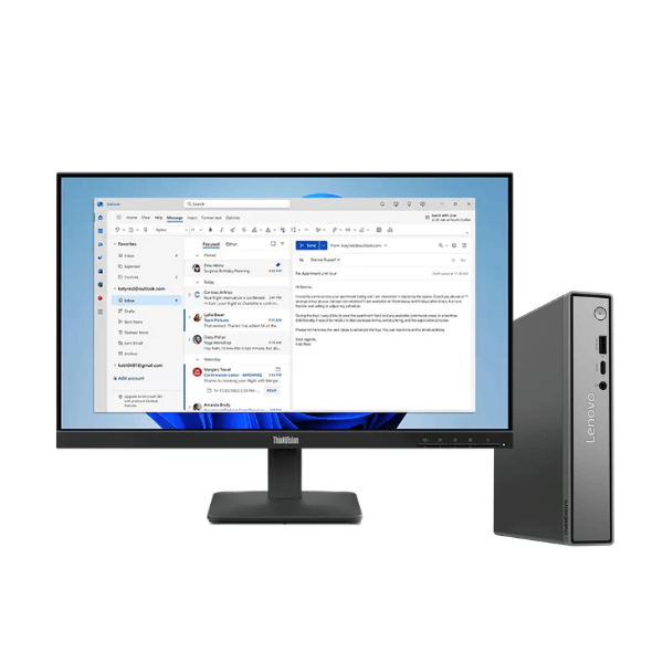 PC LENOVO ThinkCentre Tiny Neo 50Q Gen 5 13C50021LD, Monitor 23.8" S24-4e, Intel Core 5 210H, SSD 256B, DDR5 8GB,