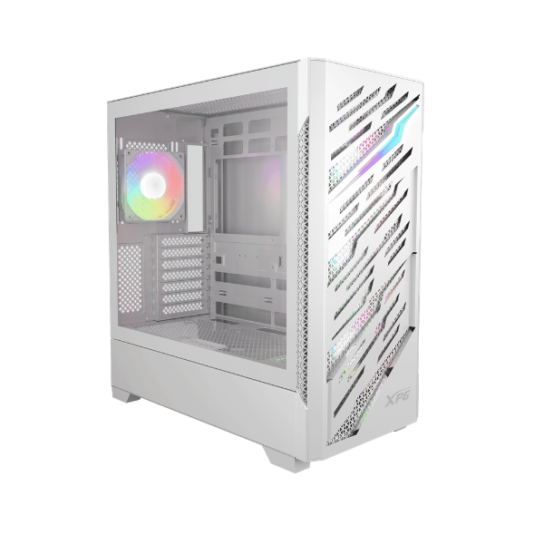 CHASIS XPG DE MEDIA TORRE ATX STARKER AIR BTF, 4 ventiladores ARGB de 120 mm, BLANCO