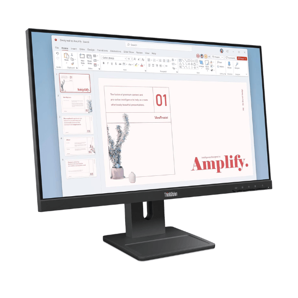 MONITOR LENOVO ThinkVision 23.8" E24-40 FHD IPS 100Hz 64B5MAR1LA Negro (parlantes/altura ajustable/inclinacion/pivote giratorio)